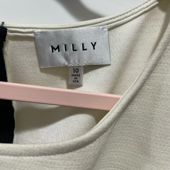 Milly Sheath dress in Cream Ivory Ecru with Gold Zipper design Size 10 - Picture 3 of 6